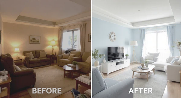 室内塗装　前後比較の画像