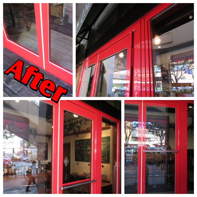 アルミ製 店舗ドア 施工後 アルミ製 店舗ドア 施工後