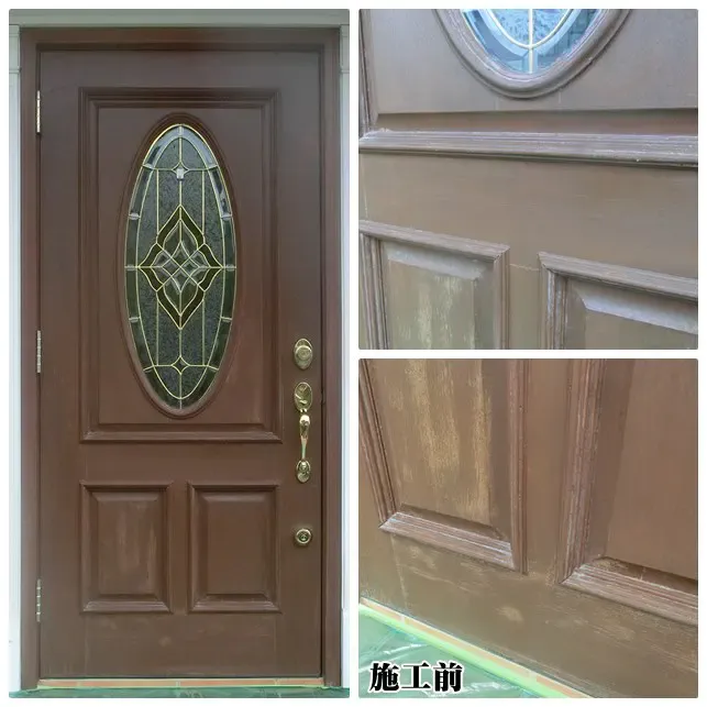 ヤマハ木製玄関ドア　施工前