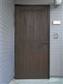 木製玄関ドア　AICK（アイカ）再塗装・塗替え