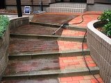 外構の洗浄　アプローチインターロッキングの写真