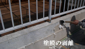 塗膜の剥離の画像